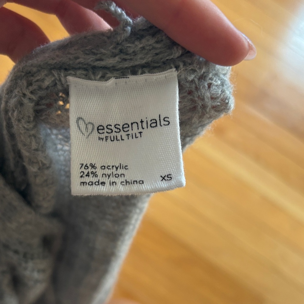 Essentials Gray Ribbed Cardigan - Picture 2 of 4